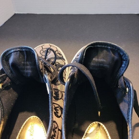 MICHAEL kors jet set signature logo size 9 Sneaker Canvas with Gold tone lace - Picture 10 of 12